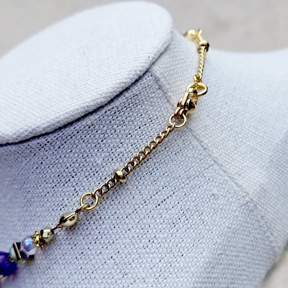 Handmade AMETHYST Gemstone DRAGONFLY Pendant Charm Necklace. 16-18" - Picture 10 of 12